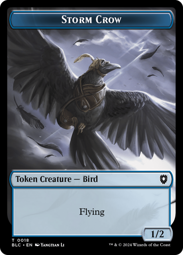 Storm Crow    Bird (003) Double-Sided Token [Bloomburrow Commander Tokens] Online now