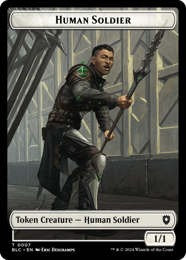 Human Soldier    Wolf (035) Double-Sided Token [Bloomburrow Commander Tokens] Sale