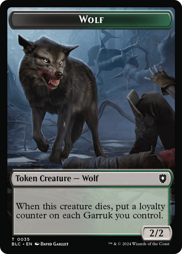 Human Soldier    Wolf (035) Double-Sided Token [Bloomburrow Commander Tokens] Sale