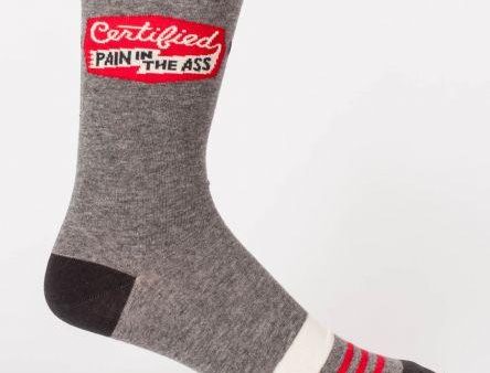 BlueQ Men Crew Socks Certified Pain in the Ass For Sale