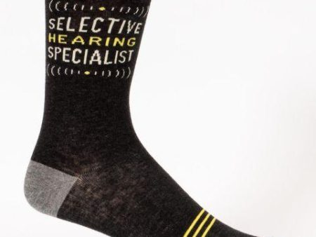 BlueQ Men Crew Socks Selective Hearing Supply