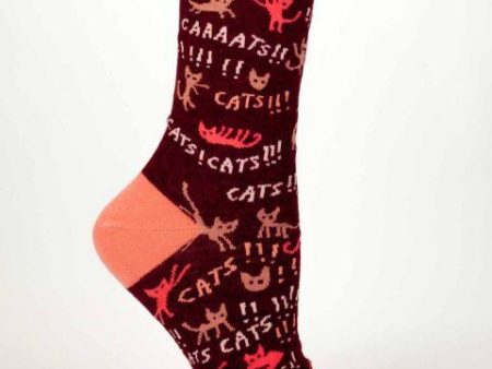 BlueQ Women Crew Socks Cats! on Sale