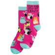 Wit! Crew Socks One Cat Shy Of Crazy Cheap