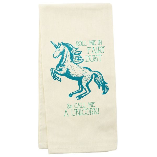 Wit! Tea Towel Roll Me In Fairy Dust & Call Me A Unicorn! For Sale