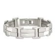 Men s Stainless Steel Polished Double Link 8.5 Inch Bracelet For Sale