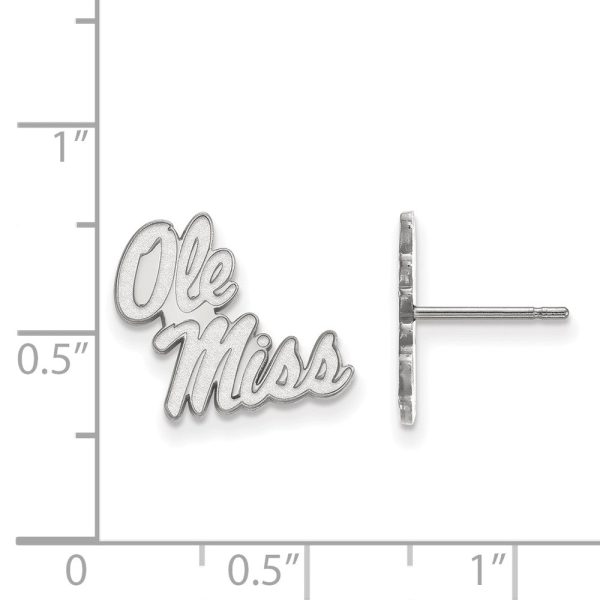 10k White Gold University of Mississippi Small Post Earrings Online now