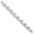 Men s Stainless Steel Polished Double Link 8.5 Inch Bracelet For Sale