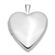 14k White Gold Polished Heart Locket, 20mm Online Hot Sale