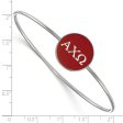 Sterling Silver Alpha Chi Omega Red Enamel Greek Bangle - 8 in. Supply