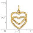 14k Yellow Gold Double Open Heart Charm Online Sale