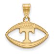 14k Gold Plated Silver U. of Tennessee  T  Football Pendant Sale