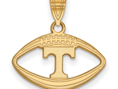 14k Gold Plated Silver U. of Tennessee  T  Football Pendant Sale