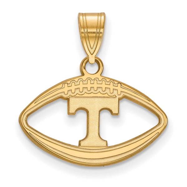 14k Gold Plated Silver U. of Tennessee  T  Football Pendant Sale