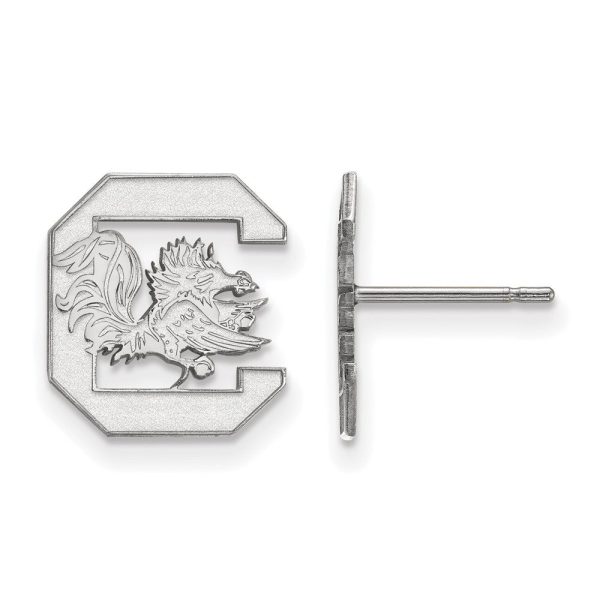 10k White Gold U of South Carolina Small Post Earrings Online Hot Sale