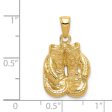 14k Yellow Gold Small Polished Boxing Gloves Pendant For Discount