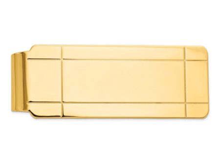 Men s 14k Yellow Gold Polished Carved Fold-Over Money Clip Sale