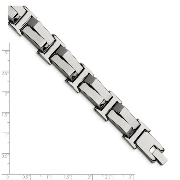 Men s Stainless Steel Polished Double Link 8.5 Inch Bracelet For Sale