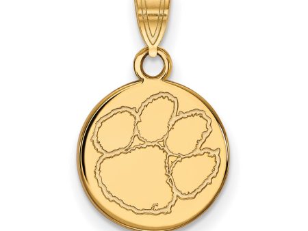 10k Yellow Gold Clemson U Small Disc Pendant Hot on Sale