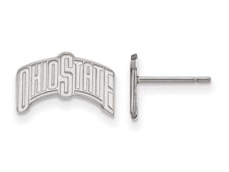 10k White Gold Ohio State University Small Logo Post Earrings Cheap