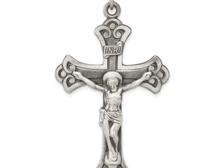 Sterling Silver Solid Antiqued INRI Crucifix Cross Pendant Sale