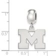 Sterling Silver Michigan (Univ of) Small Dangle Bead Charm For Cheap