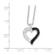 1 4 Cttw Black & White Diamond 16mm Heart Necklace in Sterling Silver Fashion