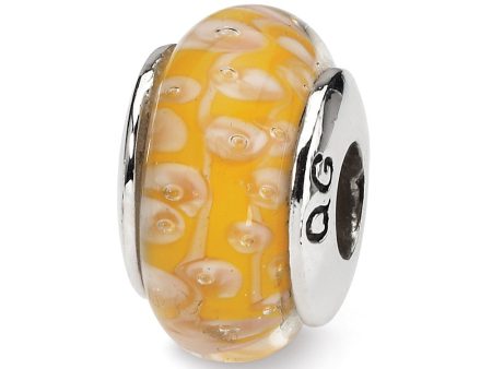 Yellow Glass & Sterling Silver Bead Charm Hot on Sale