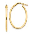 1.5mm Square Tube Oval Hoop Earrings in 14k Yellow Gold, 26mm (1 Inch) on Sale