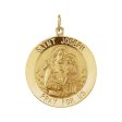 14k Yellow Gold St. Joseph Medal Disc Charm or Pendant, 25mm Sale