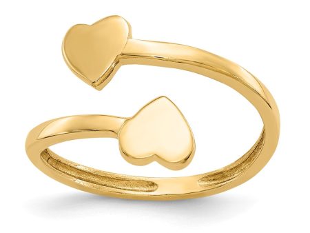 Twin Heart Adjustable Toe Ring in 14 Karat Gold Sale