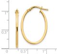 1.5mm Square Tube Oval Hoop Earrings in 14k Yellow Gold, 26mm (1 Inch) on Sale