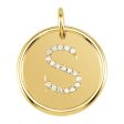 1 10 Ctw G-H, I1 Diamond Initial 17mm 14k Yellow Gold Pendant Letter S Supply