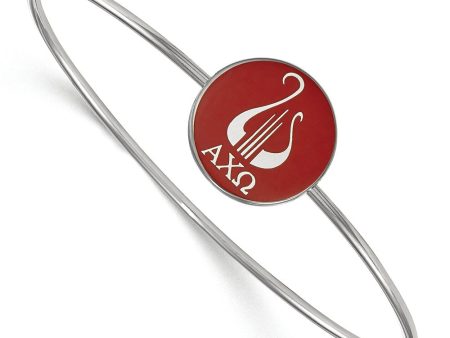 Sterling Silver Alpha Chi Omega Enamel Bangle - 6 in. Supply