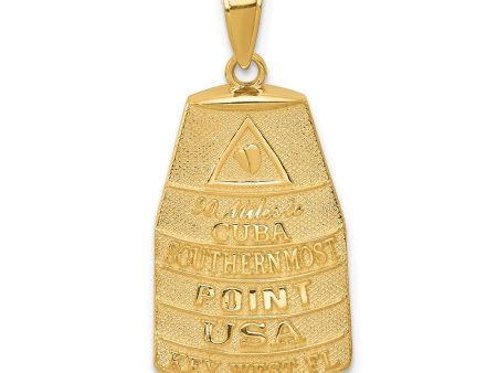 14k Yellow Gold Southern Most Point USA Key West Buoy Pendant For Sale