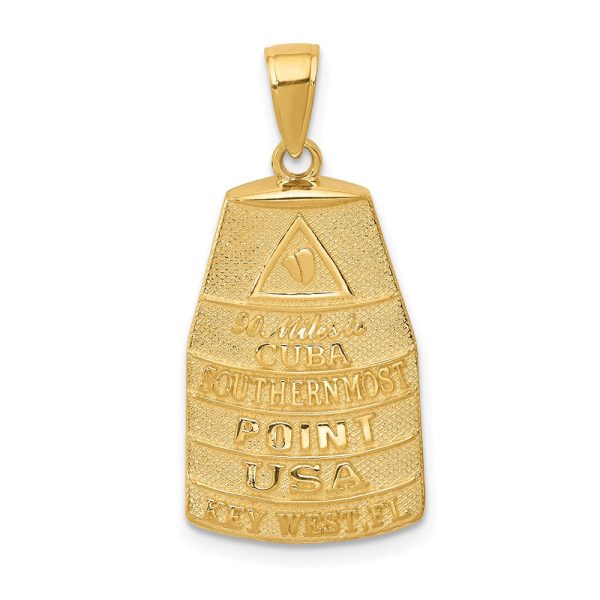 14k Yellow Gold Southern Most Point USA Key West Buoy Pendant For Sale