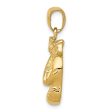 14k Yellow Gold Small Polished Boxing Gloves Pendant For Discount