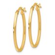 1.5mm Square Tube Oval Hoop Earrings in 14k Yellow Gold, 26mm (1 Inch) on Sale