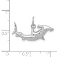 14k White Gold Hammerhead Shark Charm Discount