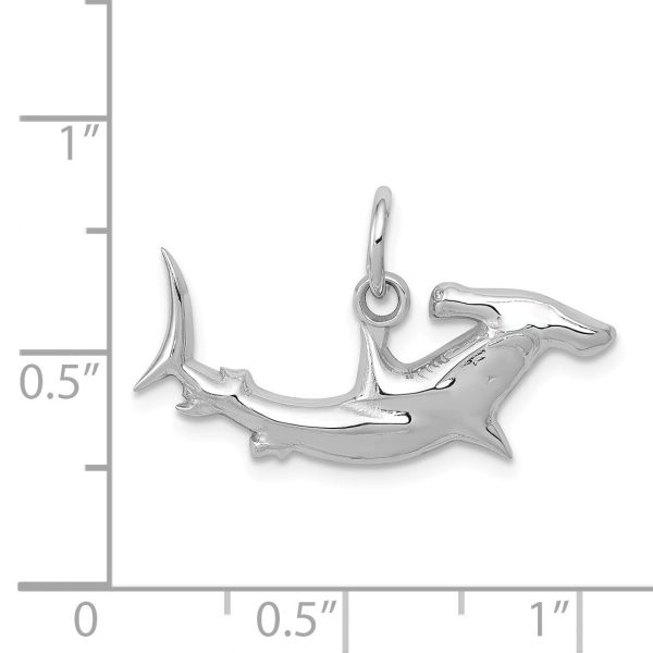 14k White Gold Hammerhead Shark Charm Discount