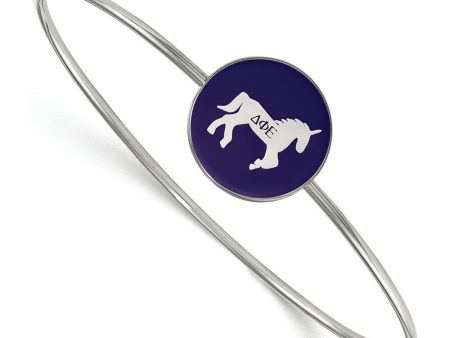 Sterling Silver Delta Phi Epsilon Enamel Bangle - 6 in. Discount