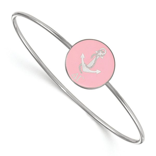 Sterling Silver Delta Gamma Enamel Bangle - 6 in. For Discount