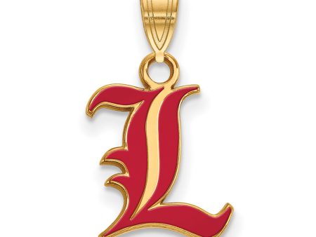 14k Gold Plated Silver U. of Louisville Small Enamel Pendant Online now