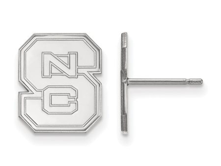 10k White Gold North Carolina State  NCS  Post Earrings For Sale