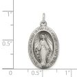 Antiqued Sterling Silver Oval Miraculous Medal Pendant For Cheap