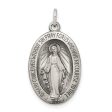 Antiqued Sterling Silver Oval Miraculous Medal Pendant For Cheap