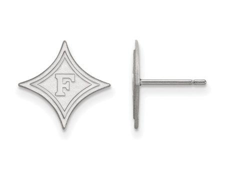 14k White Gold Furman University Small Post Earrings on Sale