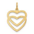 14k Yellow Gold Double Open Heart Charm Online Sale