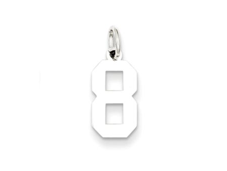 Sterling Silver, Athletic Collection Medium Polished Number 8 Pendant Discount