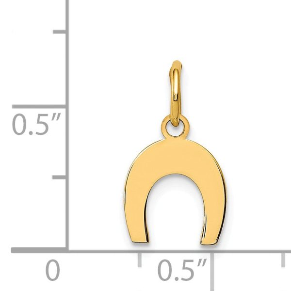 14k Yellow Gold Horseshoe Charm in Polished Hot on Sale