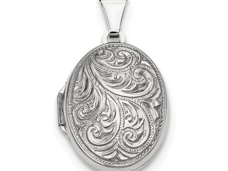 Sterling Silver 21mm Reversible Scroll Oval Locket Cheap